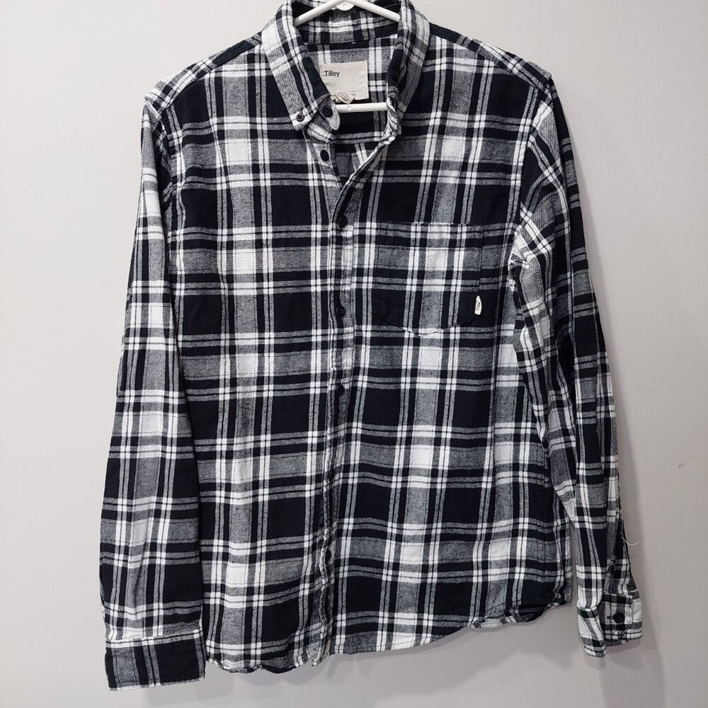 Tilley Women's Size M Flannel Button-down Shirt Plaid Casual Top Outdoor Travel
